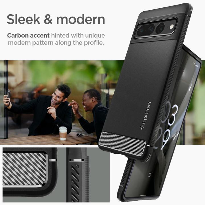 Actual product image Spigen Rugged Armor Google Pixel 7 Pro czarny/matte black ACS04725 (Google Pixel 7 Pro)