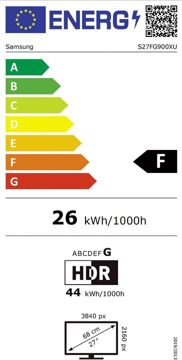 Energy Label Samsung Odyssey G9 - G90XF (3840 x 2160 Pixels, 27")