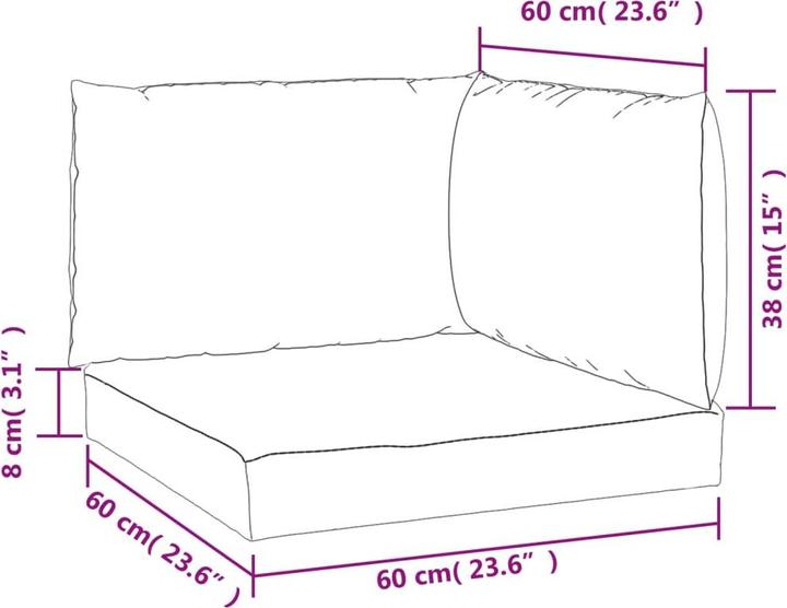 Produktbild VidaXL 10-tlg. Garten-Lounge-Set mit Kissen (60 x 60 x 8 cm)