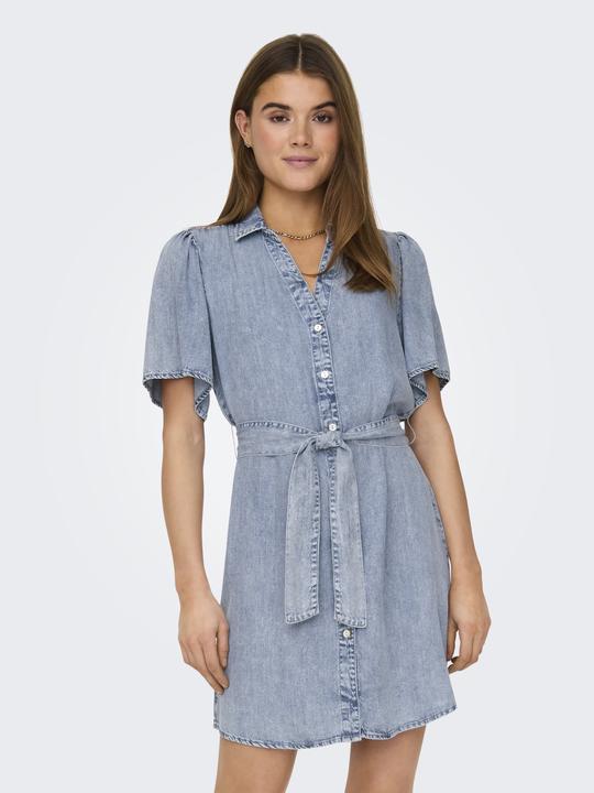 Actual product image Only Regular fit Shirt collar Boxy sleeves Short dress Denim dress (XS)