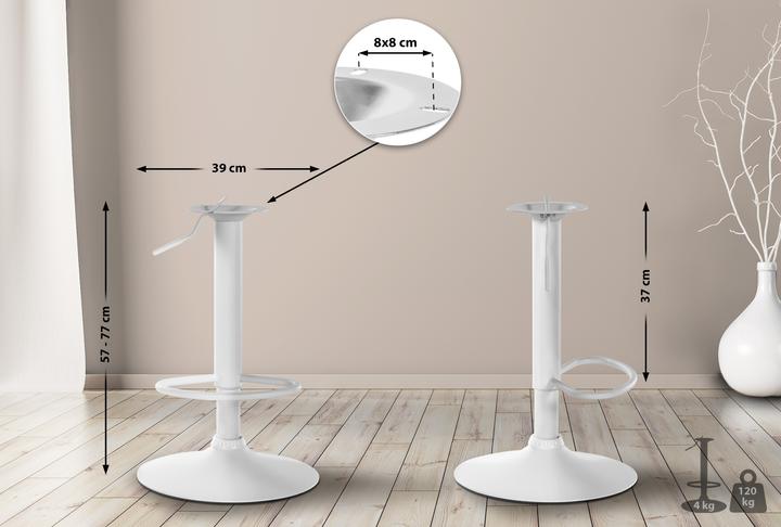 Actual product image CLP Replacement frame for bar stool 8 x 8 cm, white