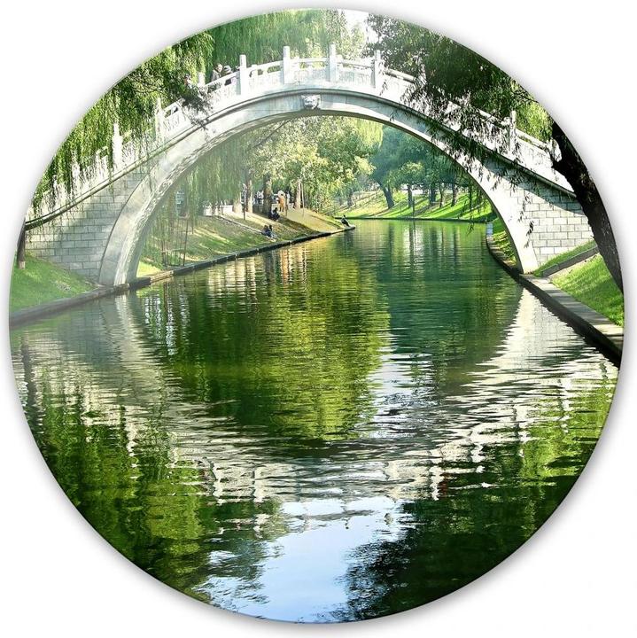 Produktbild Trenddeko Brücke am Fluss - rund (70 x 70 cm)