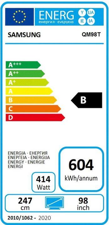Energy Label Samsung QM98T-B 98 (3840 x 2160 Pixels, 98")