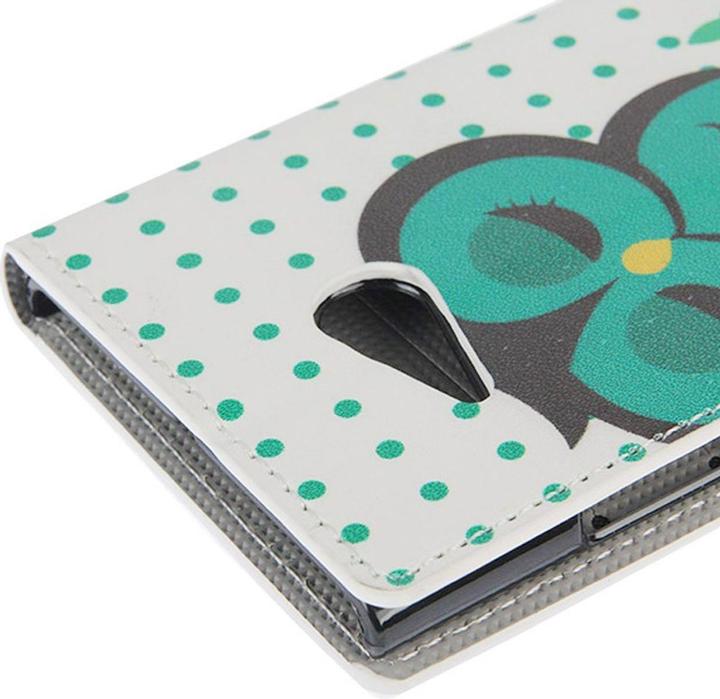 Produktbild König Design Handyhülle Tasche für Handy Nokia Lumia 730 Dicke Eule auf Ast (Nokia Lumia 730)