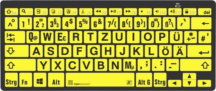 Actual product image Logickeyboard XL-Print Black on Yellow dt. (PC/BT) (DE, Cable)