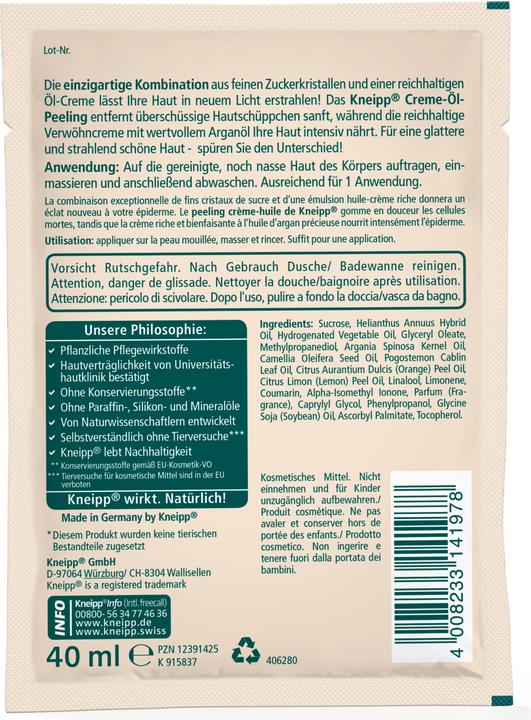 Actual product image Kneipp Pampering cream oil peeling (40 ml)