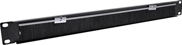 Image du produit InLine ® 48,30cm (19") Plaque passe-câbles avec brosse, 1U, RAL 9005 noir