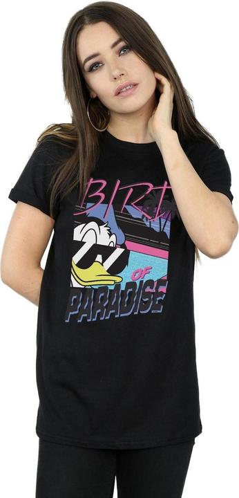 Actual product image Disney Womens/Ladies Donald Duck Bird Of Paradise Cotton Boyfriend T-Shirt (XL)
