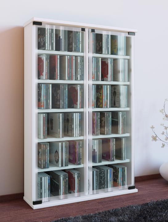 Immagine prodotto VCM Galleria di legno CD DVD Stand Shelf con porta di vetro (60 x 18 x 92 cm)