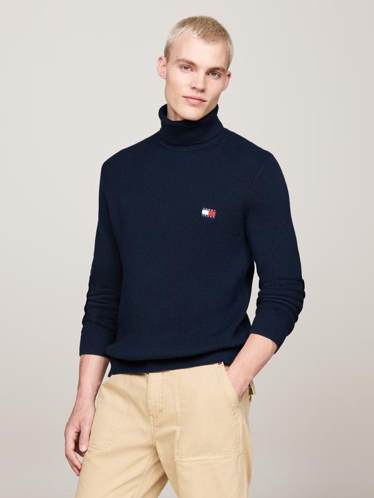 Produktbild Tommy Hilfiger Tommy Jeans Slim Fit Coltrui met wol - Donkerblauw - Maat S (S)