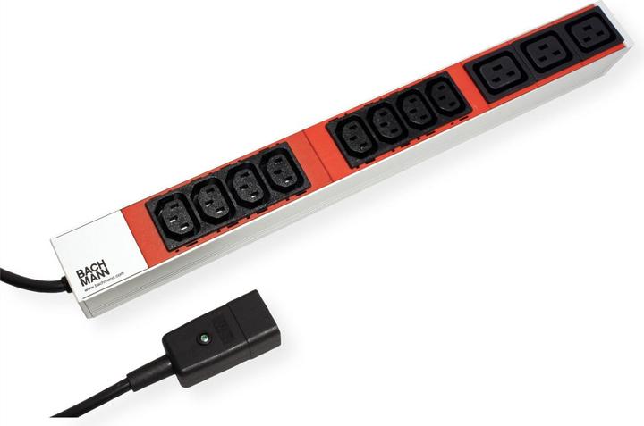 Actual product image Bachmann IT PDU 19 inch 1U 8xC13 red 3xC19 red