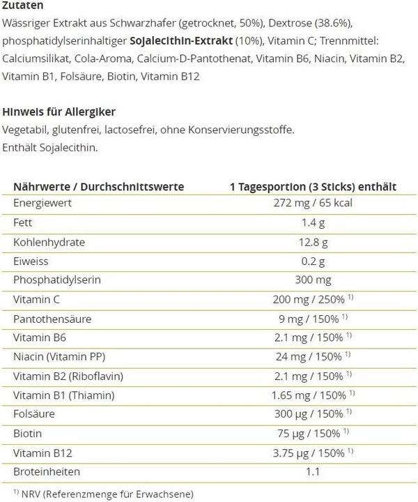 Valori nutrizionali e ingredienti Alpinamed IQ-Energia (30 Pezzo/i, Polvere, Busta, 150 g)