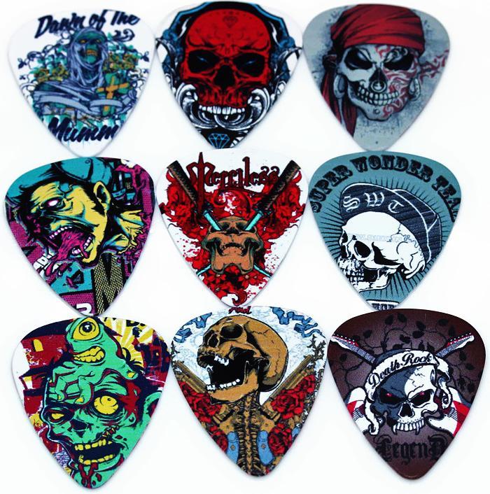 Produktbild JTI Totenkopf-Picks im 10er-Pack - Gitarrenzubehör (10 x, Gitarre, 0.03")
