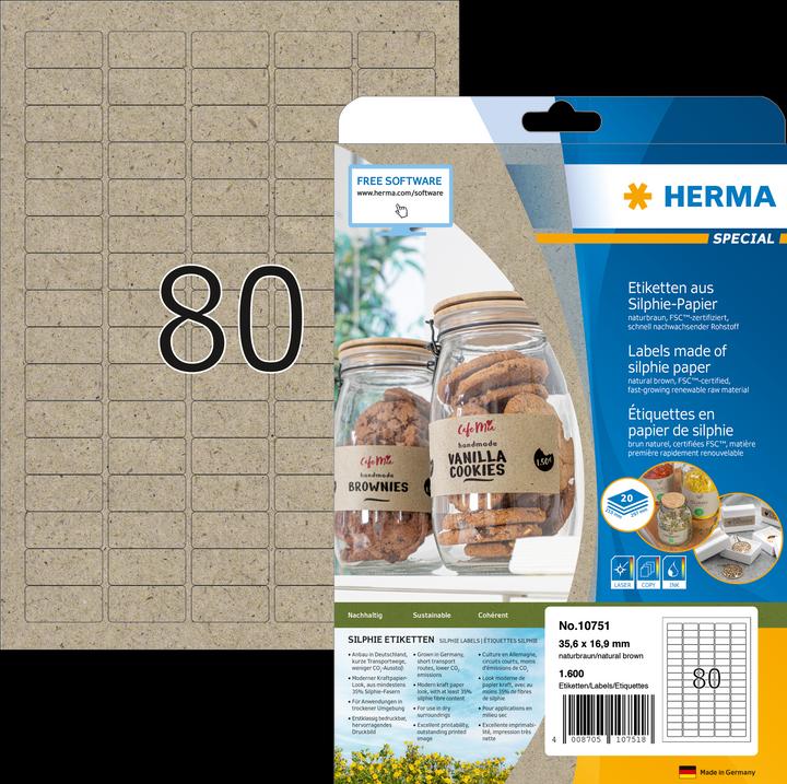 Immagine prodotto HERMA Etichette in carta di erba A4
