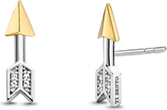 Actual product image Ti Sento Milano Stud earrings with zirconia bicolour gold plated 7820ZY (925 Sterling silver)