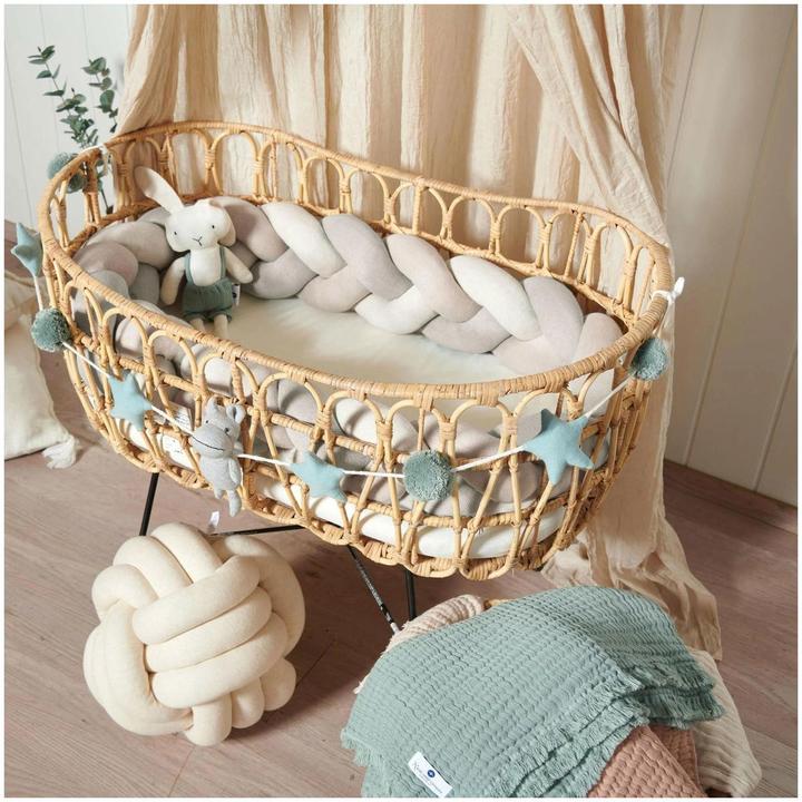 Produktbild nordic coast company Bettschlange geflochten Trio Beige Sand Natur