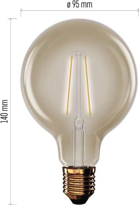Image du produit Emos Lampe LED Vintage G95 / E27 / 4,5 W (40 W) / 420 lm / Blanc chaud (E27, 4.50 W, 420 lm, 1 x, F)