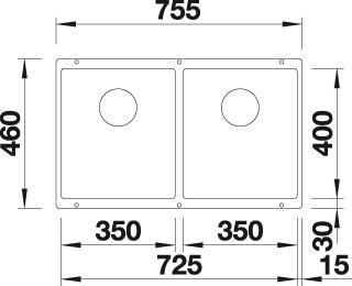 Produktbild Blanco Subline 350 350-U (Unterbauspüle, 46 cm, 75.50 cm)