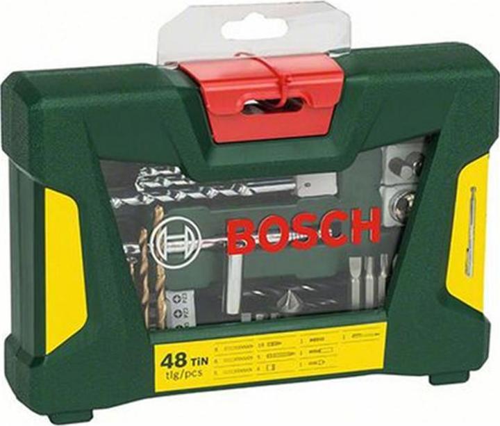 Immagine prodotto Bosch Zubehör Set di punte e trapani V-Line TiN, 48 pezzi, con asta magnetica e svasatura (Croce Phillips PH M1, Croce Phillips PH M2, Croce Phillips PH M3, Croce Pozidriv PZ M1, Croce Pozidriv PZ M2, Croce Pozidriv PZ M3, Fessura per vite M4, Fessura per vite M5, Fessura per vite M6, Esagono cavo TX M15, Presa esagonale TX M20, Presa esagonale TX M10, Presa esagonale TX M30, Esagonale M4)