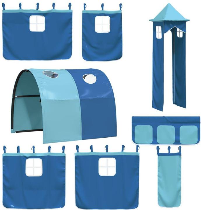 Actual product image VidaXL Bunk bed with slide and curtains (90 x 200 cm)