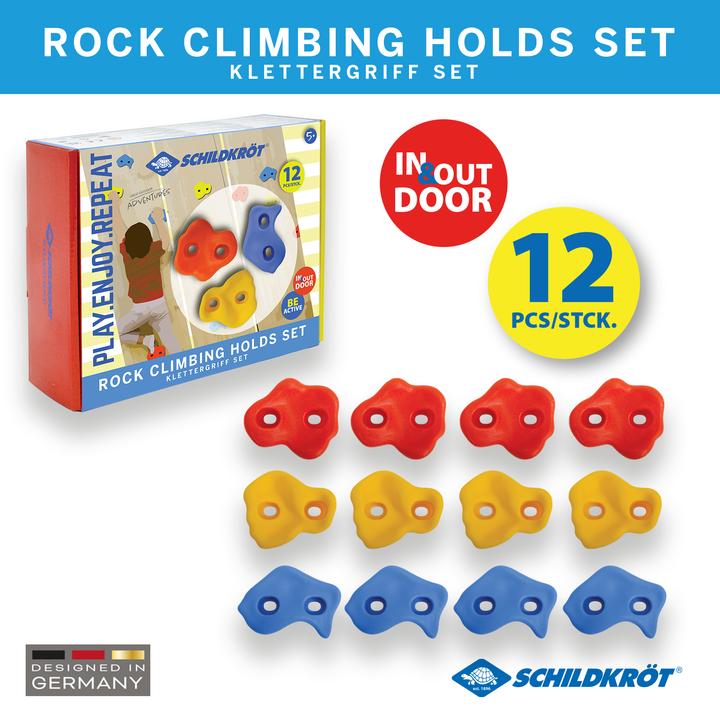 Actual product image MTS Schildkröt® children's climbing holds, 12 holds for bouldering in 3 different shapes. shapes, for (Multicolor)