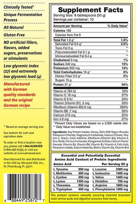 Nährwerte und Zutaten Almased Supplement (1 Stück, Pulver, 500 g)