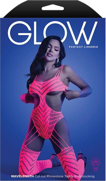 Produktbild Glow Fantasy Lingerie Rhinestone Teddy Bodystocking Rosa (One Size)