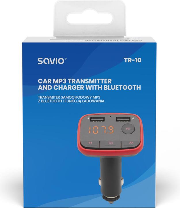 Produktbild Savio Bluetooth-FM-Transmitter TR-10 FM 87 6 - 107 9 MHz Schwarz