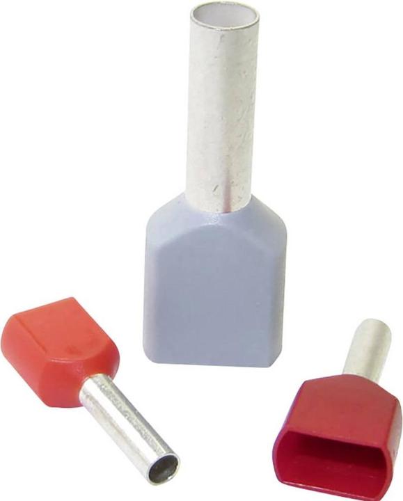 Actual product image WKK 6240 Twin ferrule 0.75 mm² Partially insulated Grey 500 pcs.