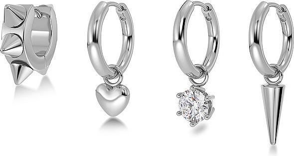 Edblad Ohrringe PEAK HOOPS ICON ONE HEART Steel (Metall)