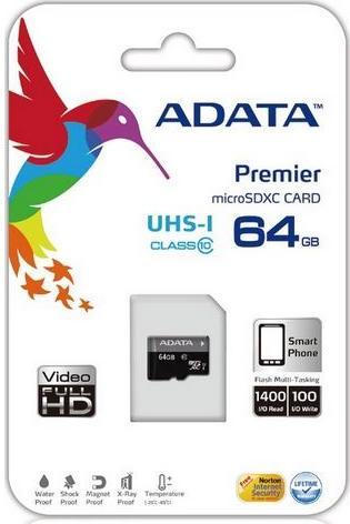 Actual product image Adata microSDXC Card (64 GB, microSDXC, U1, UHS-I)