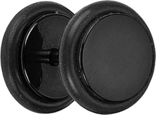 Produktbild Star Piercing Fake Plug schwarz mit O-Ring (ohne Messing, Chirurgenstahl 316L)