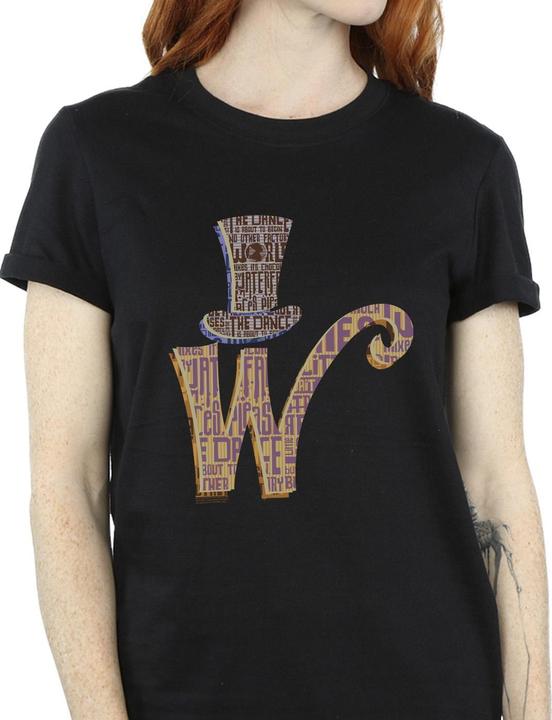 Immagine prodotto Willy Wonka & the Chocolate Factory W Logo Hat Maglietta Ampia Donna (XXL)