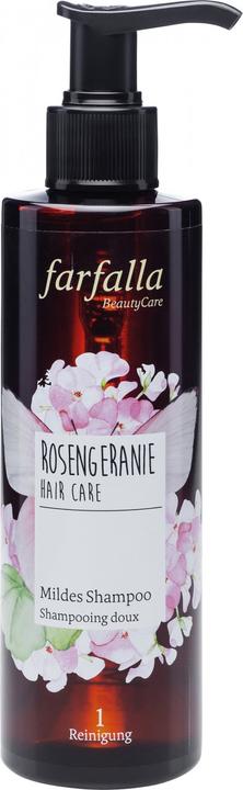 Farfalla ROSENGERANIE Mildes Shampoo | Sensible Kopfhaut & Kinderhaare (200 ml, Flüssiges Shampoo)