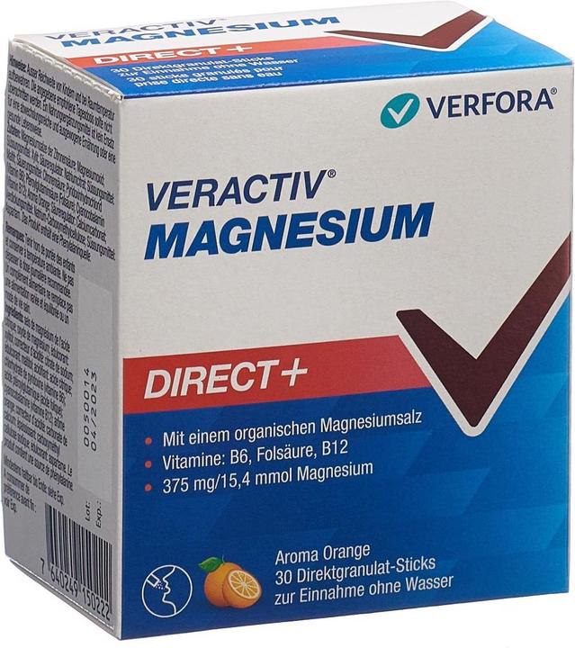Produktbild Veractiv Magnesium Direct+ 30 Sticks (30 Stück, Granulat, 100 g)