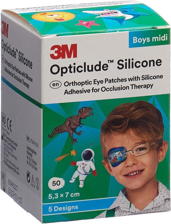 3M Silicone Augenverband 5.3x7cm Midi Boys (50 x)
