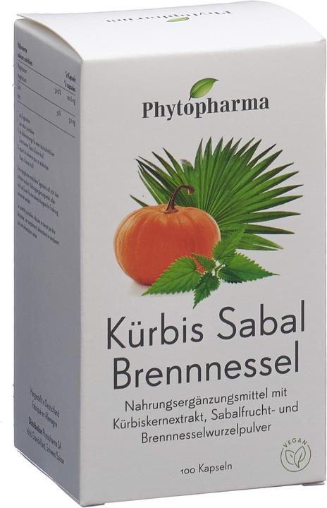 Actual product image Phytopharma Kürbis Sabal Brennnessel Kapsel (100 Piece, Capsules, 114 g)