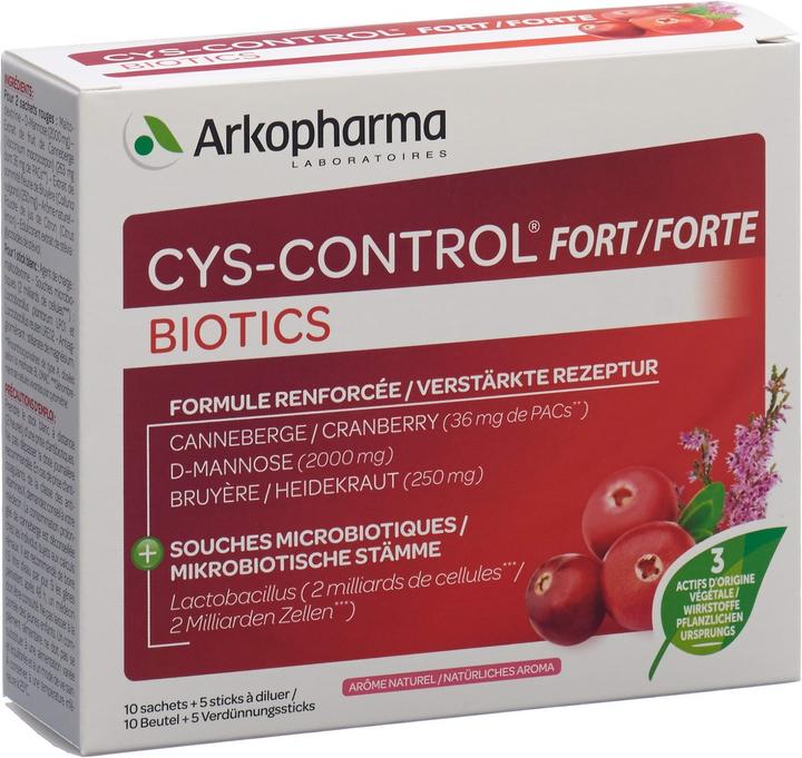 Immagine prodotto Arkopharma Cys-control Forte Biotics Beutel 15 Stk (15 Pezzo/i, Bustina, 88 g)