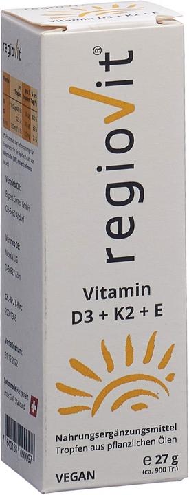 Produktbild Regiovit Activate Vitamin D3 + K2 + E Tropfen (1 Stück, Tropfen, 85 g)