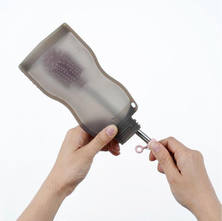 Image du produit Haakaa Kit de brosses de nettoyage en silicone - Gris Suva