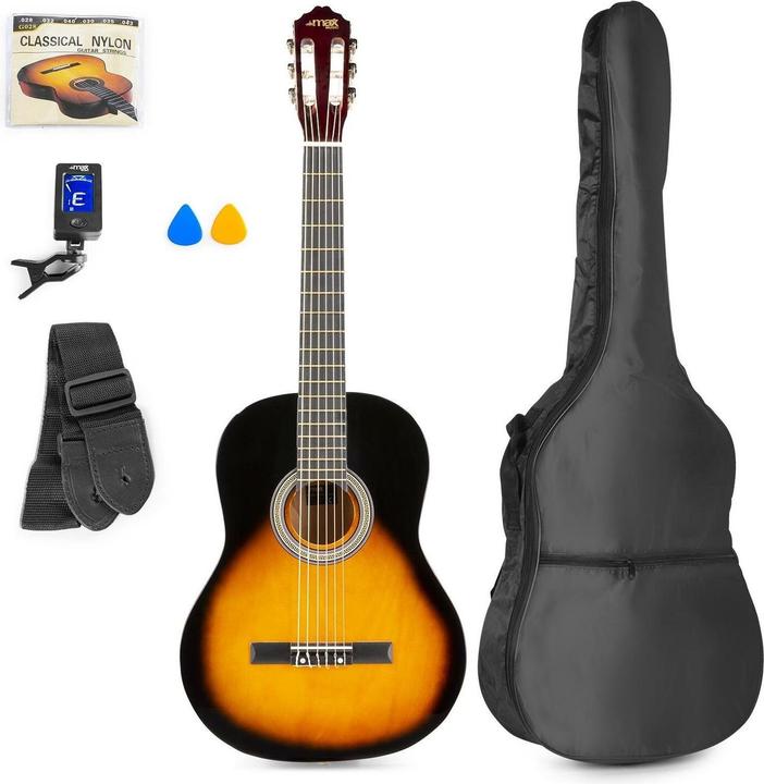 Max Konzertgitarre SoloArt Set Sunburst (Akustik Gitarren Set, Holz)