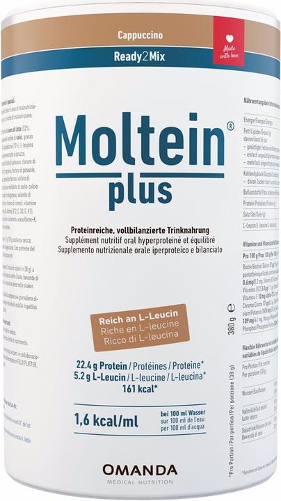 Valori nutrizionali e ingredienti Moltein PLUS Ready2Mix Cappuccino (1 Pezzo/i, 400 g)