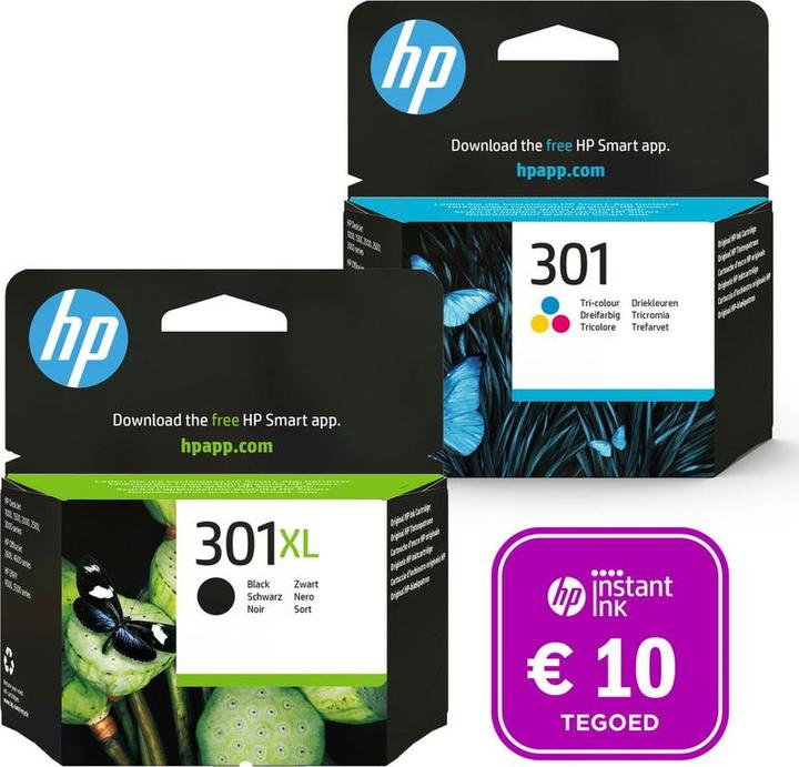 Image du produit HP 301 - Cartouche d'encre 301XL Noir & 301 Couleurs + encre instantanée tegoed
