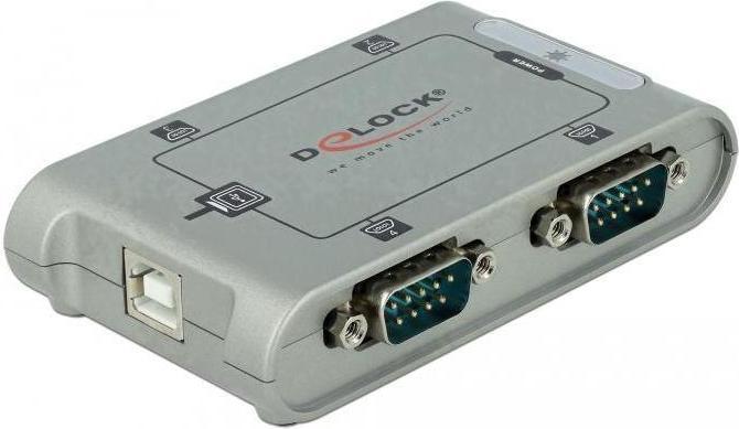 Produktbild Delock Seriell-Hub 4-Port 1x USB 4x D-Sub9 extern (USB-A, USB-B, 4 Ports)
