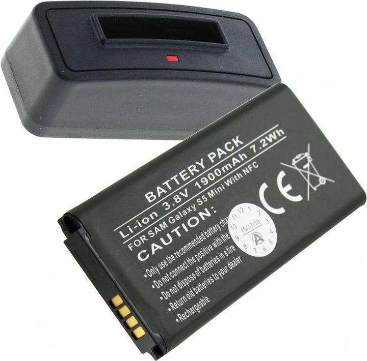 Produktbild Samsung Ladegerät und Akku mit NFC passend für Galaxy S5 Mini BG8000BBE