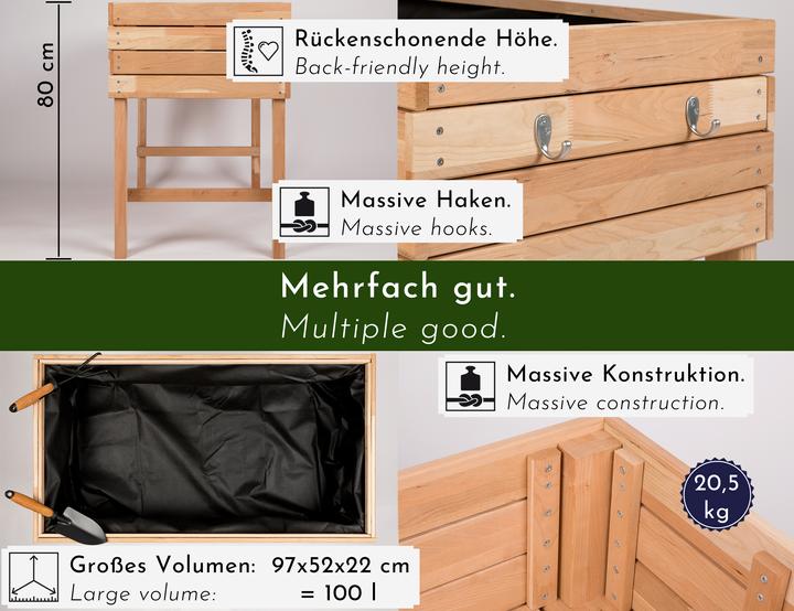 Produktbild Wondermake Design-Hochbeet mit Folie, Kirschbaum