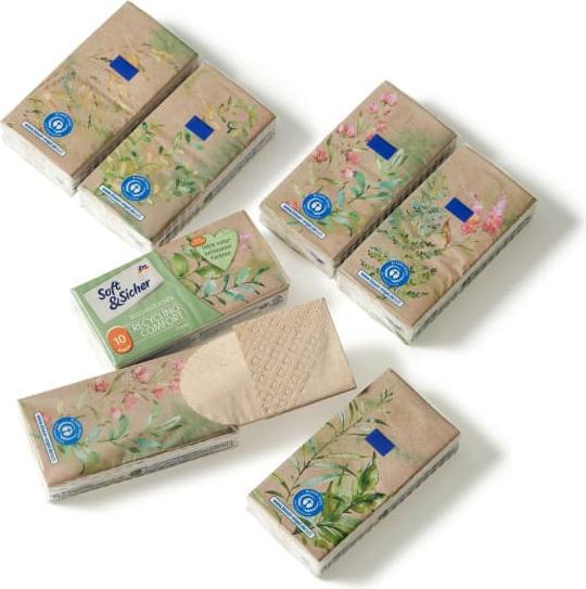 Produktbild dm Soft&Sicher Taschentücher Recycling (10 Stück)