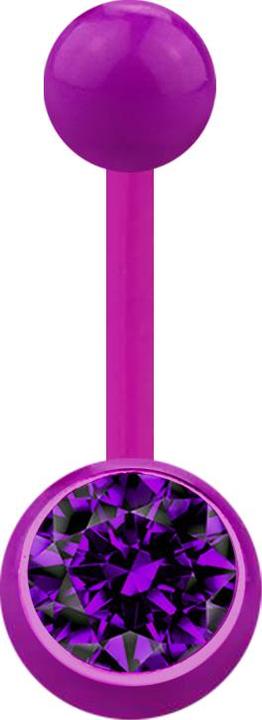 Actual product image Star Piercing Banana violet with ball and ball crystal violet (Acrylic, without brass)