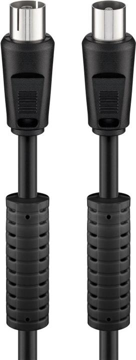 Immagine prodotto Goobay Cavo di collegamento dell'antenna, 100% schermato, ferrite, nero, 3,5 m (80 dB, Cavi antenna)
