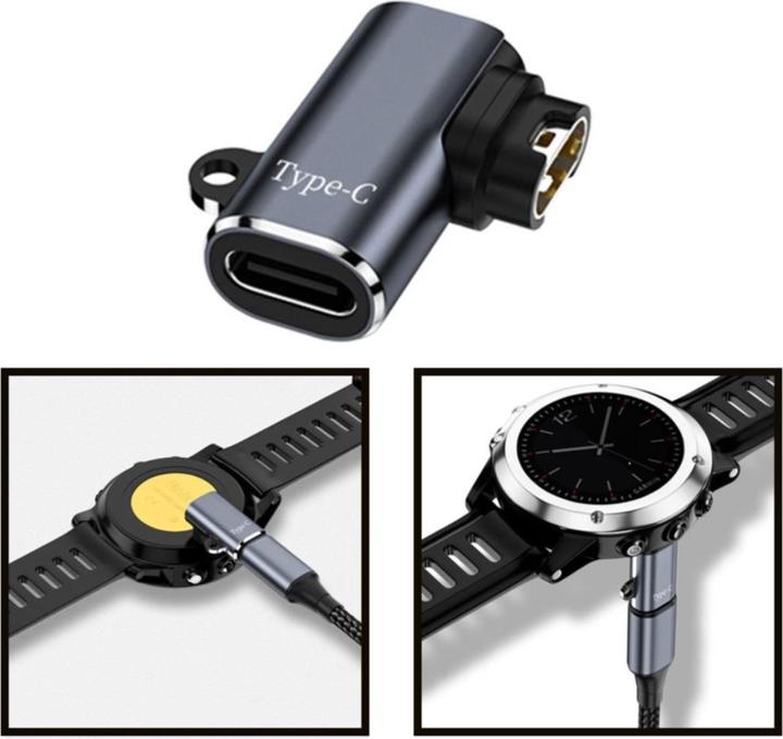 Produktbild Deltalabs Garmin Smart Watch Ladeanschluss Adapter Konverter mit USB C Anschluss